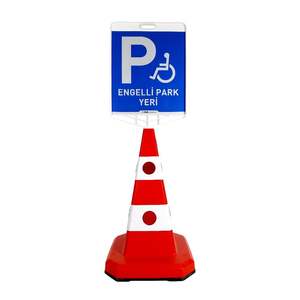 Ensemble de cônes de signalisation pour parking handicapés, impression double face, effet œil de chat, pour la sécurité - Product Image 4