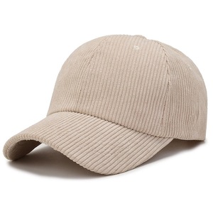 Produit de marque personnalisé Prix d'usine bon marché Casquettes de baseball d'extérieur décontractées de couleur unie avec broderie de logo en velours côtelé - Product Image 6