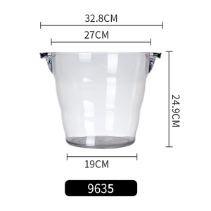 ถังน้ำแข็งพลาสติก12L ใสทันสมัยพร้อมที่คีบน้ำหนักเบาตู้แช่ไวน์ความจุขนาดใหญ่ออกแบบได้ตามต้องการสำหรับงานเลี้ยงงานแต่งงานสำหรับเบียร์ - Product Image 5