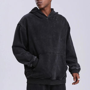 500GSM poids lourd mode hommes sweats à capuche nouveau automne hiver décontracté épais coton hommes haut couleur unie sweats à capuche homme - Product Image 5