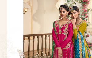 Kalamkari Heavy Chinon, bordado de seda y estampado digital, estilo de fiesta para mujer, colección de diseñador de secado rápido - Product Image 3