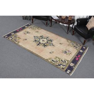 Alfombra turca clásica Vintage Beige verde 4,7X9,1 pies lana hecha a mano con respaldo de látex patrón de retazos Rectangular para cabecera - Product Image 2