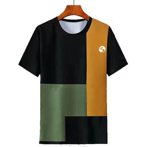 Nueva tendencia de moda suelta de verano, camiseta informal de manga cinco cuartos con costuras en contraste de Color, camiseta de manga corta para hombre - Product Image 4