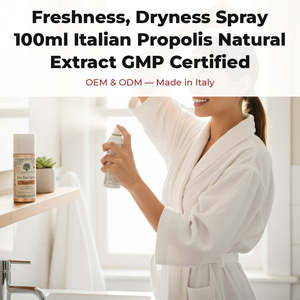Spray corporel à l'extrait naturel de propolis italien 100 ml Fraîcheur et Sécheresse Certifié GMP OEM Marque privée RedMoringa - Product Image 2