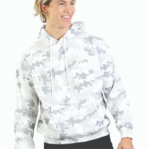 Sudadera con Capucha de Camuflaje Personalizada OEM para Hombre, Sudadera con Estampado de Camuflaje Blanco y Gris, Ropa Casual de Calle para Hombre - Product Image 4