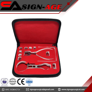 Kit de digue en caoutchouc dentaire en acier inoxydable de haute qualité Kit de pinces dentaires Kit d'isolation dentaire par signe-âge chirurgical - Product Image 4