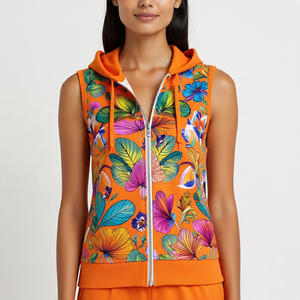 Sudadera con capucha de sublimación con cremallera para correr para mujer - Product Image 6