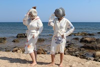 Peignoir en tissu à motifs de mousseline turque adapté à la plage maison hôtel sauna utilisation imprimé doux séchage rapide à capuche lavable