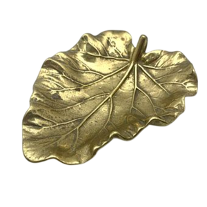 Plat de service en laiton antique écologique en forme de feuille, accessoires de cuisine, bol décoratif pour table, pour mariages et fêtes - Product Image 1