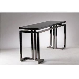 Meuble style salon rond moderne pieds en métal argenté Table d'appoint en métal moderne - Product Image 3