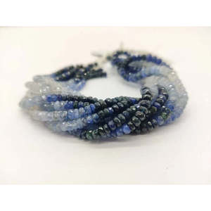 Perles Rondelles Facettées Ombrées en Saphir Bleu 4-5mm Naturelles Taille Brillante Polies pour la Fabrication de Bijoux - Product Image 1