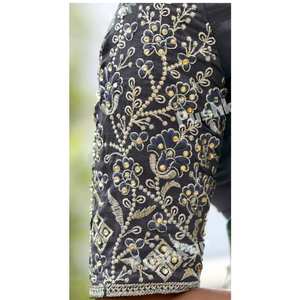 Impreso digital Pure Georgette Saree Trabajo pesado Borde Borlas Viscosa-Poliéster Material Calidad Festiva Blusa India Sari - Product Image 3