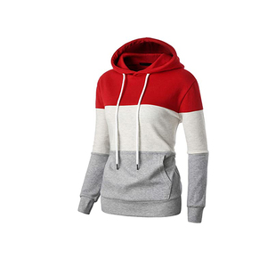 Unisex Hooded Sweatshirt Color Blocking Regular Fit Casual Autumn Polyester Cotton Knitted Long Sleeve Pocket Design - Product Image 3