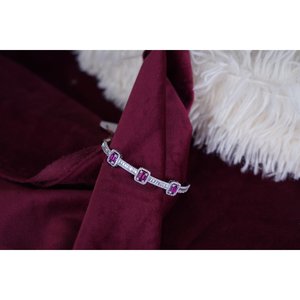 NOVAMART Fine SILVERINGS 925 STERLING <b>RUBY</b> WOO DOUBLE SIDED <b>BRACELET</b> Fine Bangles Wholesale Export - Product Image 2