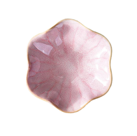 Plateau à bijoux en céramique, plateau décoratif pour bibelots, forme de fleur, porte-bague, petite assiette en céramique pour boucles d'oreilles, bagues, décoration de la maison