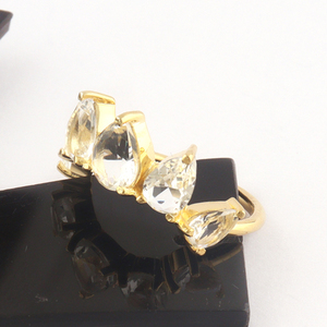 ของขวัญสำหรับผู้หญิงของขวัญสำหรับผู้หญิงแหวนพลอยควอตซ์ใสหลายชิ้นชุดง่ามชุบทองแหวนมงกุฎขนาด7US ของขวัญแหวน - Product Image 5