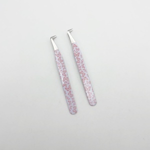 Pince à épiler enduite de papier à 90 degrés en acier inoxydable pour extensions de cils Logo personnalisé durable - Product Image 6