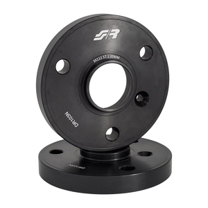 2 entretoises en aluminium noir 20 mm 3x112 moyeu 57.1 - Product Image 1