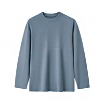 T-shirt à manches longues 100 % coton pour homme, design uni, coupe oversize, vente chaude, personnalisable, pour adultes, OEM, vente en gros