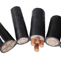 Câble d'alimentation haute tension 26/35kV YJV22 avec conducteur en cuivre, armure en acier, gaine en PVC, diamètre du conducteur 12mm