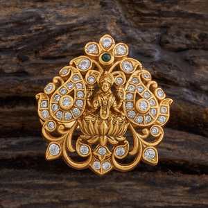 Silver Temple Finger <b>Ring</b> 178146 <b>Gold</b> Plated with Inlay Setting Technology - Product Image 1