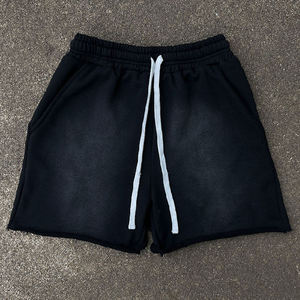 กางเกงขาสั้นผ้าฝ้ายเทอร์รี่ฟอกสีกรดแนววินเทจสำหรับผู้ชายกางเกงวิ่งสไตล์สตรีทแวร์ทรงหลวมใส่ฤดูร้อน - Product Image 2