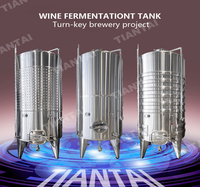 Cuves de fermentation de vin rondes carrées de 6000 L, à paroi simple/double de 2 mm/3 mm, avec chemise de refroidissement (bande/serpentin)