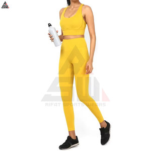 Ensemble de yoga pour femmes, best-seller, grande taille, uni, 2 pièces, respirant, léger, en élasthanne/polyester, pour la salle de sport, entraînement, haute qualité, fitness - Product Image 4