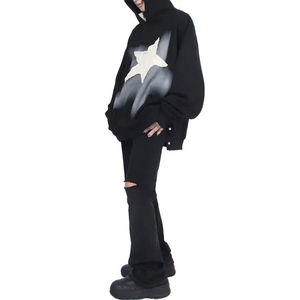 เสื้อมีฮู้ดแบบสวมหัวโอเวอร์ไซส์วินเทจผ้าคอตตอน100% 500Gsm ขนแกะระบายอากาศได้ดีซักฤดูหนาวกำหนดเองได้2025 - Product Image 2