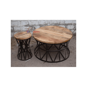 Taburete industrial de hierro y madera maciza hecho a mano, diseño personalizado ecológico para dormitorio y sala de estar, uso en interiores - Product Image 5