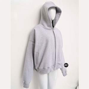 Logo personnalisé 100% coton uni unisexe poids lourd sweat à capuche zippé pull oversize vierge poids lourd sweats à capuche et sweat-shirts pour hommes - Product Image 4