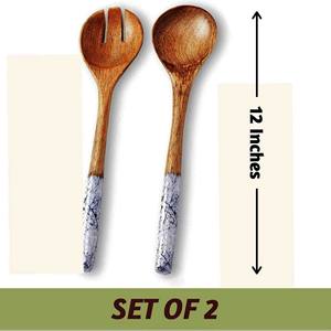 Accessoires très demandés : Ensemble de saladiers en acacia, écologiques, compatibles lave-vaisselle, ustensiles de cuisine, fabriqués en Inde - Product Image 5