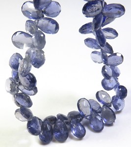 Cuentas de pera facetadas de iolita azul Natural de 7-9mm, piedras preciosas sueltas de zafiro de agua, hebra de 7 pulgadas para la fabricación de joyas - Product Image 6