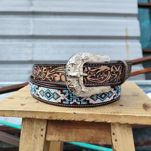 Nueva llegada occidental aleación con cuentas vaquero vaquera cinturón herramientas manuales cinturón para el cabello tamaño personalizado internacional Rodeo hebilla hombres mujeres - Product Image 6