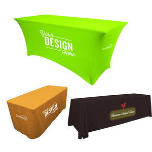 कस्टम प्रचार कार्यक्रम के लोगो मुद्रित विज्ञापन तालिका में छटा हुआ छटा 6 फीट 8 फीट टेबलक्लोज ट्रेड शो टेबल कवर - Product Image 2
