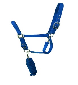 En gros, Licol de selle anglais en nylon personnalisable pour cheval, diverses tailles, accessoire de bride avec boucles en étain et corde en PP PVC - Product Image 1