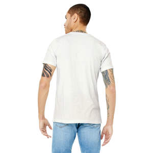 T-shirt en jersey à col en V unisexe-Blanc vintage, 100% coton Airlume, 4.2 oz - Product Image 3