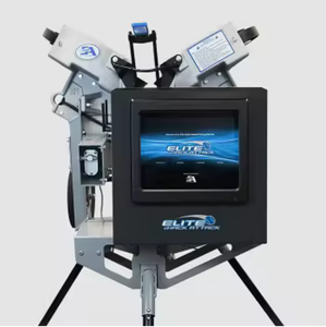 Precio al por mayor para la máquina de lanzamiento de béisbol de 3 ruedas ATTACK E-Hack, con todas las piezas y accesorios sellados, color negro/gris oscuro, para deportes al aire libre. - Product Image 1