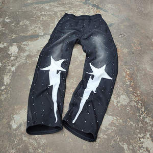 Traje de sudor vintage lavado con ácido para hombre, ropa de calle, sudaderas con capucha para hombre, parche de algodón 100% cortado y cosido, Sudadera con capucha y conjunto de traje de sudor - Product Image 5