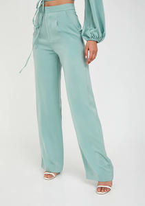 Pantalones de Vestir de Oficina para Mujer, Cintura Elástica Natural de Doble Pliegue, Corte Medio Ajustado, Tejido, Hechos en Vietnam - Product Image 5