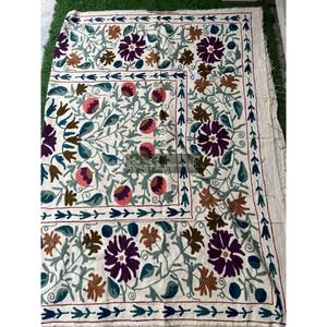 Couettes Suzani ouzbeks durables toutes saisons cousues à la main en coton brodé pour la décoration intérieure couvre-lit utilisation salon décor - Product Image 2