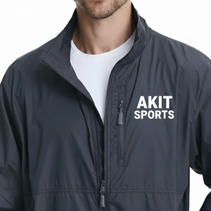 Veste coupe-vent d'hiver pour homme de haute qualité avec col montant et logo frontal, à capuche, imperméable et respirante, coupe classique - Product Image 4