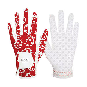 Best Selling Premium Cabretta Leather Golf Gloves Soft Floral Non-Slip Stitch Durable Men Women Full <b>Finger</b> Breathable Sports - Product Image 1