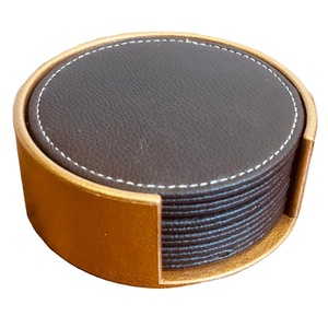 Wholesale New Design <b>Leather</b> coaster Stand Shape Genuine <b>Leather</b> <b>Placemats</b> and Coasters for Drinks at Best Price - Product Image 1