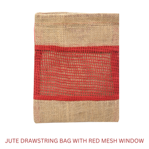 Sinh Thái Thân Thiện Với Đay Pouch Túi Với Màu Đỏ Cửa Sổ Lưới Dây Kéo Trọng Lượng Nhẹ Bao Cho Cam Rau Trái Cây Đóng Gói Bán Buôn - Product Image 2