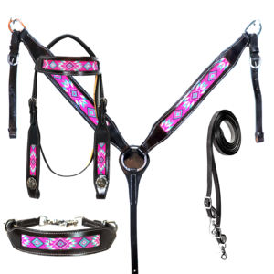 2024 mejor oferta del fabricante indio personalizado ligero caballo occidental Headstall pecho Collar conjunto cuero de vaca para usos de carreras - Product Image 1