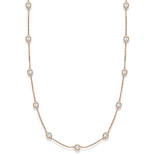 Collar con Diamantes de 3.00ct Engastados en Bisel en Oro Rosa de 14k, Chic y Elegante - Product Image 5