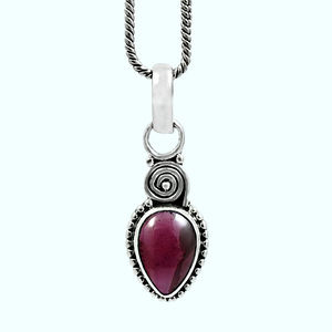 Colgante de piedras preciosas granate de Venta caliente en plata de ley 925, joyería Bohemia hecha a mano de alta calidad para mujer a precio mayorista - Product Image 1