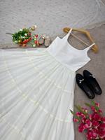 Nouvelle robe en faux georgette avec dupatta, entièrement cousue, tenue de soirée indienne traditionnelle, robe prête-à-porter de haute qualité, belle couleur