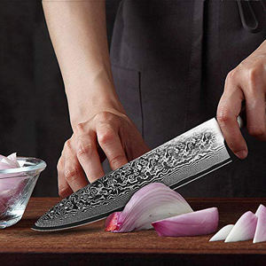 Venta al por mayor personalizado de alta calidad OEM ODM servicio japonés hecho a mano Damasco Pakka cuchillo de Chef de madera diseño moderno Material de Metal - Product Image 4